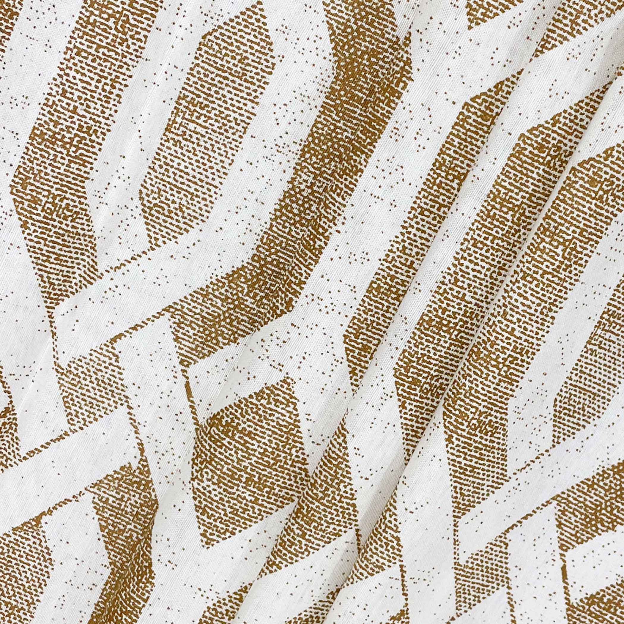 Honeyed Hexagon - Regal 144TC Cotton in Earthy Brown Single Bedsheet (60x90 Inches)