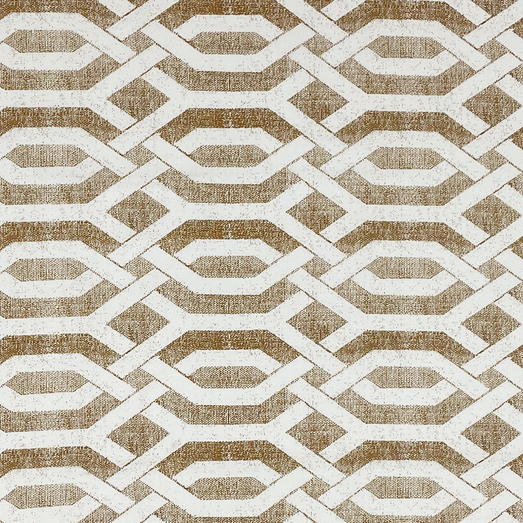 Honeyed Hexagon - Regal 144TC Cotton in Earthy Brown Single Bedsheet (60x90 Inches)