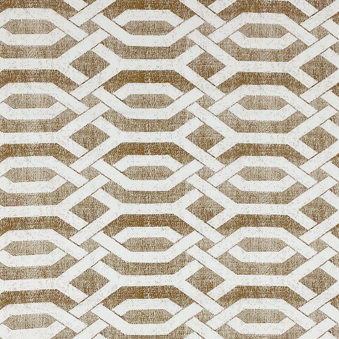 Honeyed Hexagon - Regal 144TC Cotton in Earthy Brown Single Bedsheet (60x90 Inches)