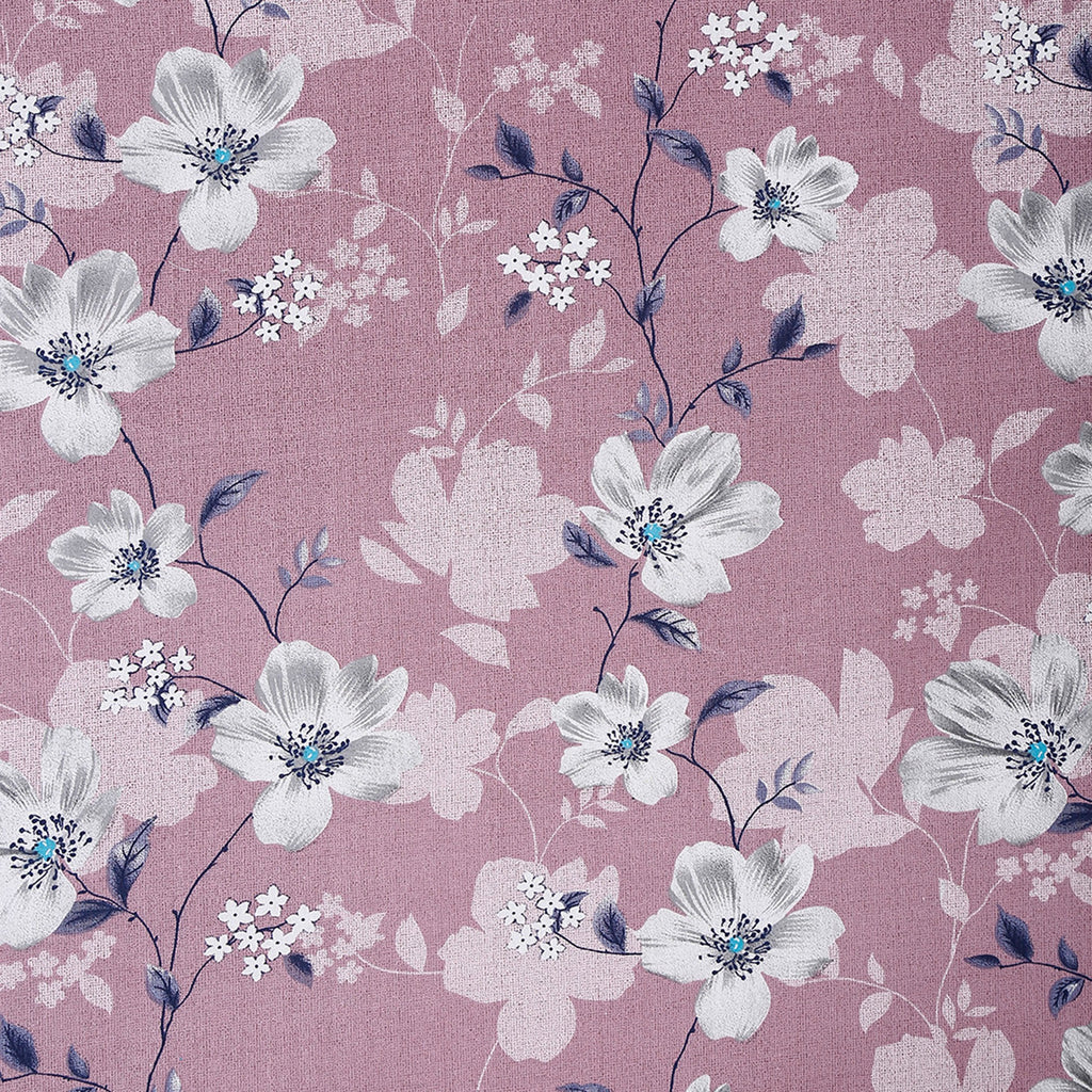 Pink Floral Single Bedsheet with 2 Pillow Covers 144TC - Soft & Elegant Print (60x90 inches)