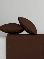 Solid Brown Thermal Single Bedsheet with Matching Pillow Cover (60x90 inches)