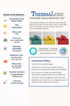 Solid Yellow Thermal Single Bedsheet with Matching Pillow Cover (60x90 inches)