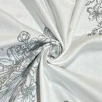 White Floral Printed 250 TC Cotton Single Bedsheet with Matching 1 Pillow Cover (60x90 Inches)