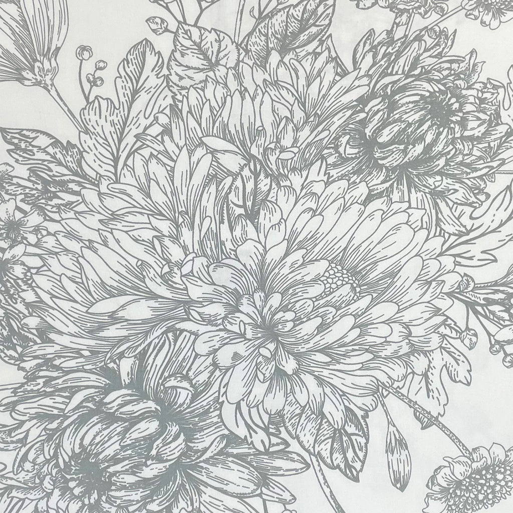 White Floral Printed 250 TC Cotton Single Bedsheet with Matching 1 Pillow Cover (60x90 Inches)