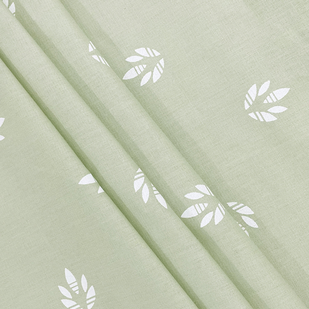 Sage Leaf Whisper Cotton Single Bedsheet with 1 Pillow Cover 250TC - Soft Pastel Green (60x90 inches)