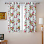 Ivory Rose Garland 240 GSM Polyester 80% Blackout Eyelet Curtain