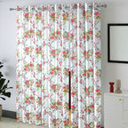 Ivory Rose Garland 240 GSM Polyester 80% Blackout Eyelet Curtain
