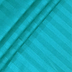 Aqua Satin Stripe 300 TC Pure Cotton Bedsheet Set with Pillow Cover