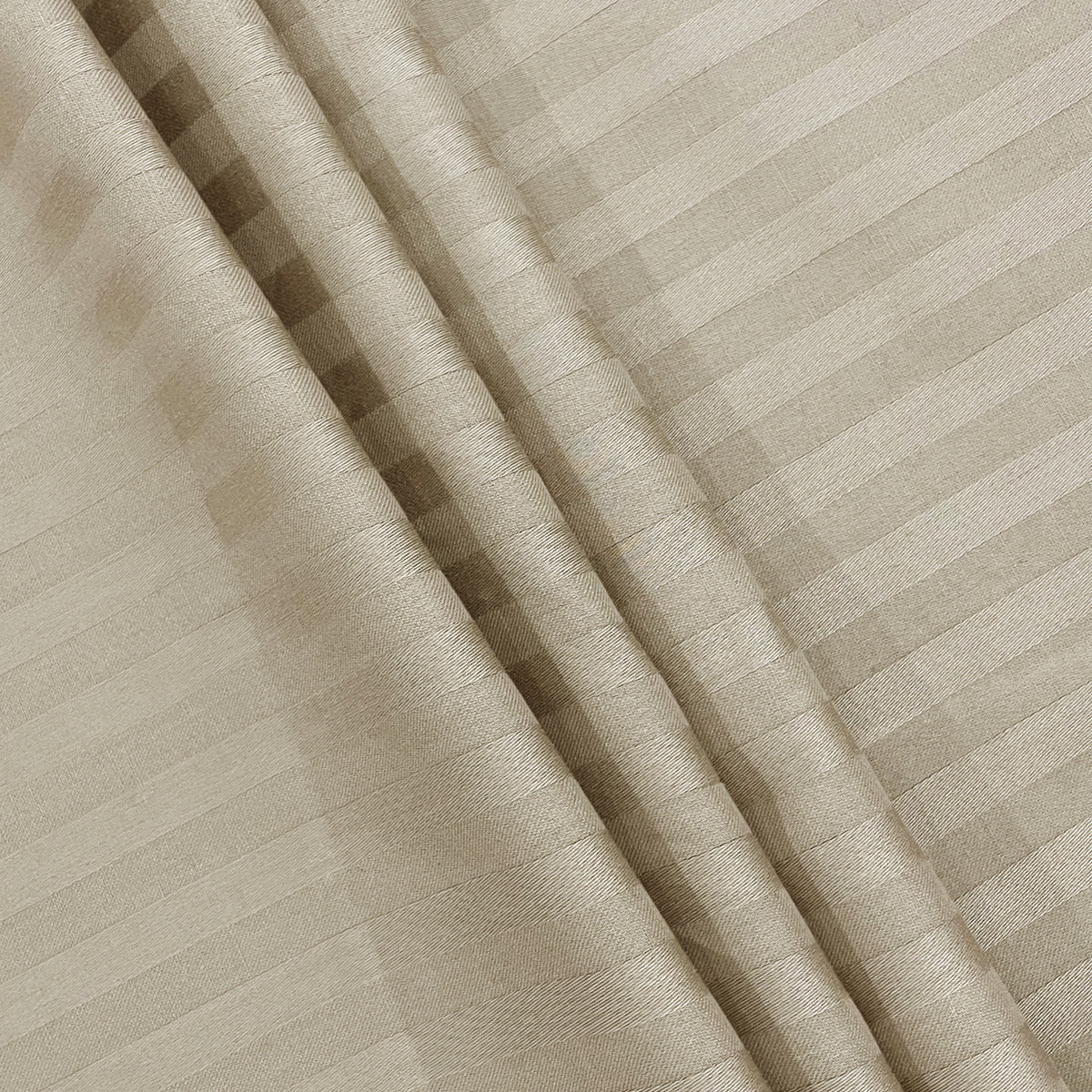 Vanilla Satin Stripe 300 TC Pure Cotton Bedsheet Set with Pillow Cover