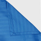 Ocean Blue Tonal Stripes 300 TC Pure Cotton Bedsheet Set with Pillow Cover