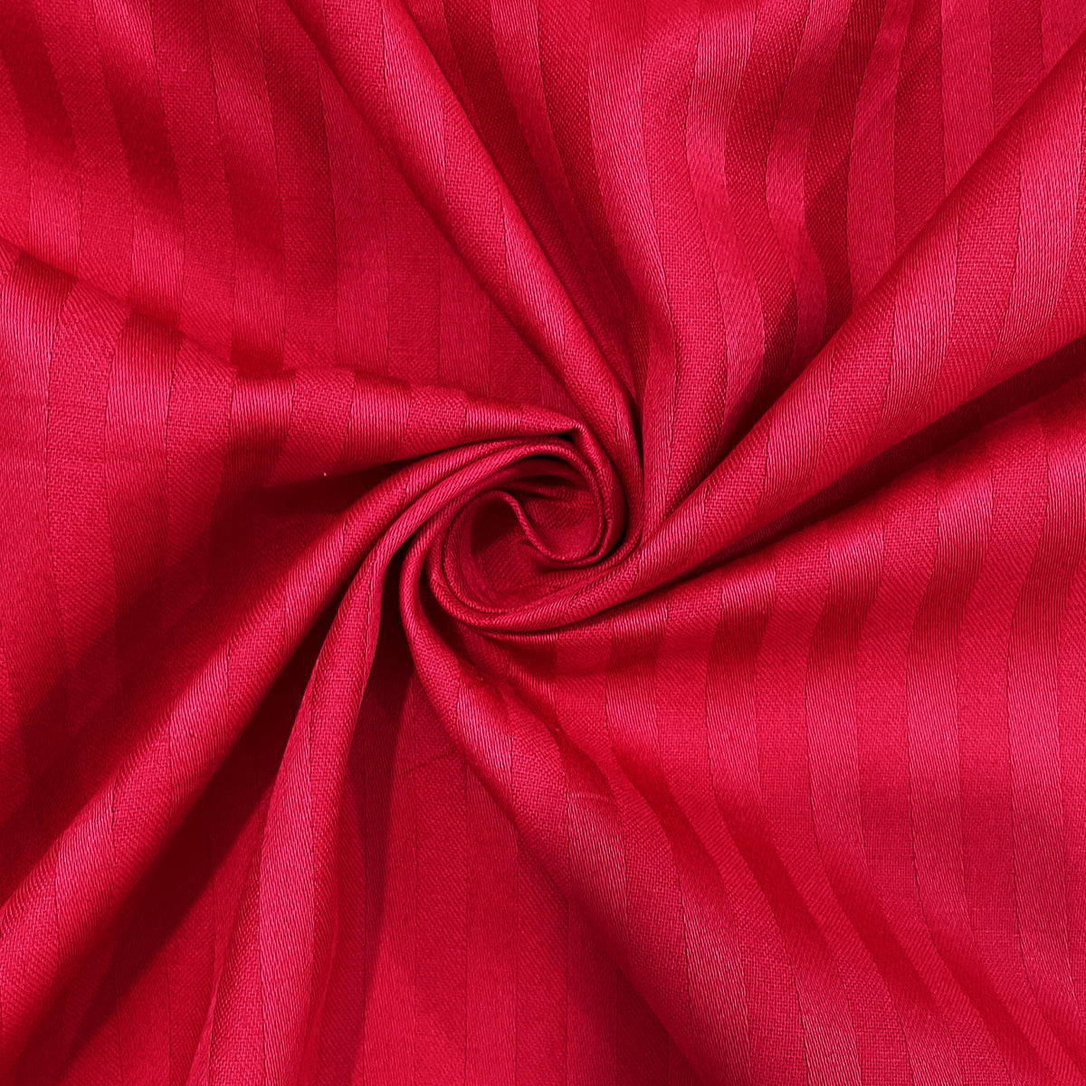 Crimson Satin Stripe 300 TC Pure Cotton Bedsheet Set with Pillow Cover