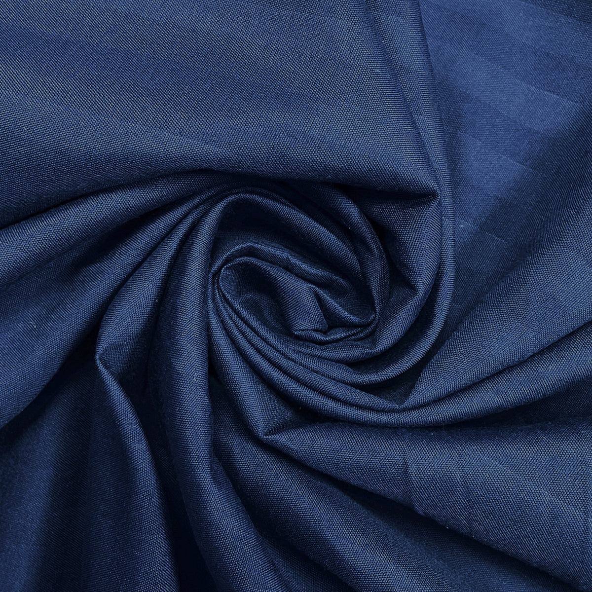 Midnight Blue Satin Stripe 300 TC Pure Cotton Bedsheet Set with Pillow Cover
