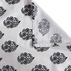 Monochrome Floral Medallions 200 TC Pure Cotton Bedsheet Set with Pillow Cover
