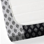Monochrome Floral Medallions 200 TC Pure Cotton Bedsheet Set with Pillow Cover