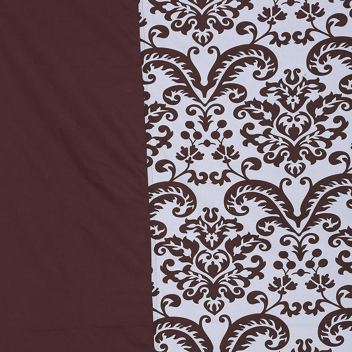 Regal Damask Burgundy & White 200 TC Pure Cotton Bedsheet Set with Pillow Cover