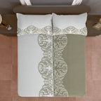 Sage Baroque Elegance 144 TC Pure Cotton Bedsheet Set with Pillow Cover