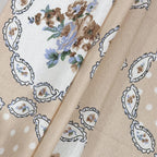 Champagne Floral Medallion 144 TC Pure Cotton Bedsheet Set with Pillow Cover