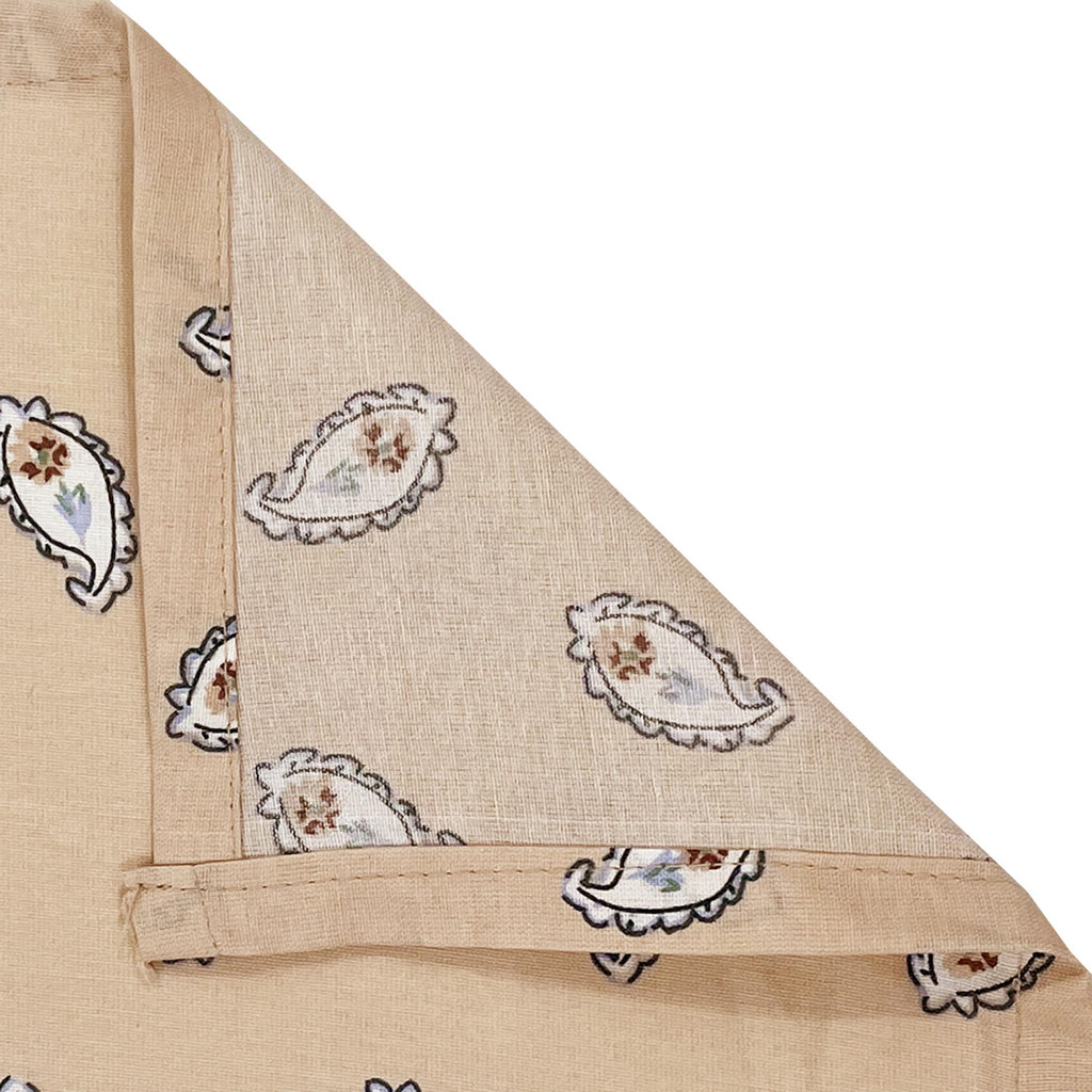 Champagne Floral Medallion 144 TC Pure Cotton Bedsheet Set with Pillow Cover