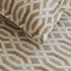 Sandstone Geometric Links 144 TC Pure Cotton Bedsheet Set with Pillow Cover