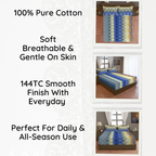 Mocha Tropical Palm 144 TC Pure Cotton Bedsheet Set with Pillow Cover