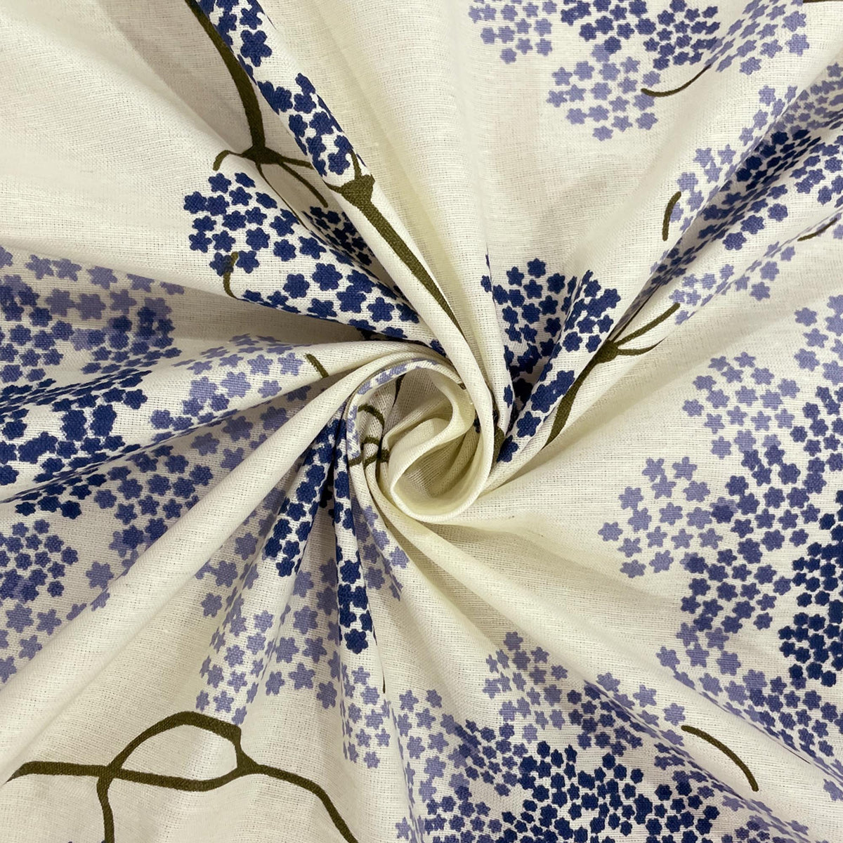 Indigo Blossom Vine 144 TC Pure Cotton Bedsheet Set with Pillow Cover