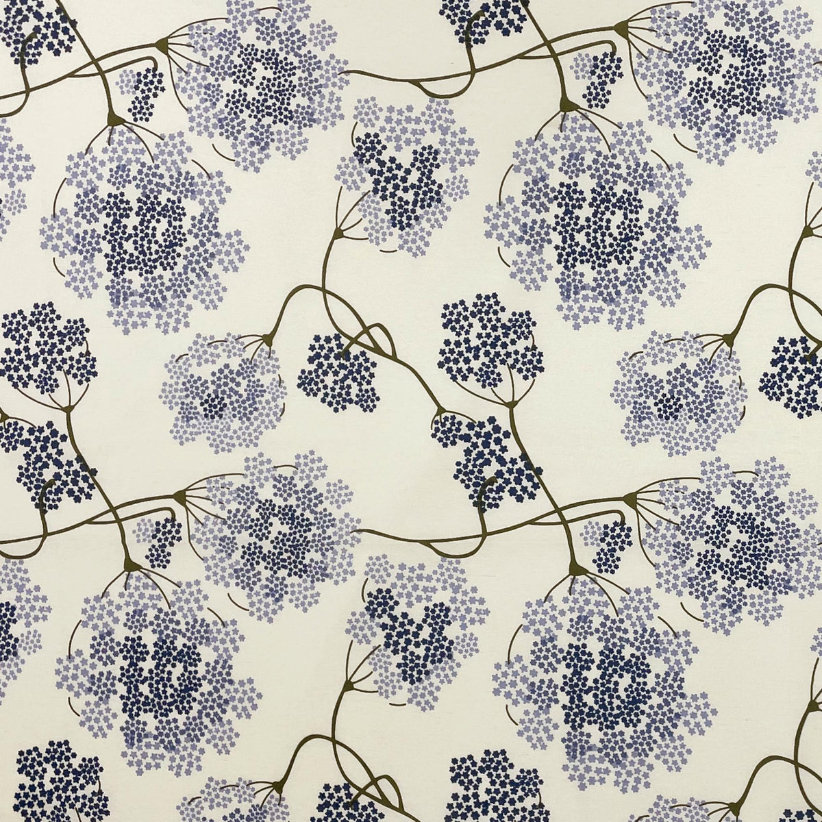 Indigo Blossom Vine 144 TC Pure Cotton Bedsheet Set with Pillow Cover