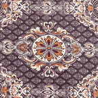 Blended Cotton Double Queen Bedsheet with Pillow cover - Brown Medallion Design