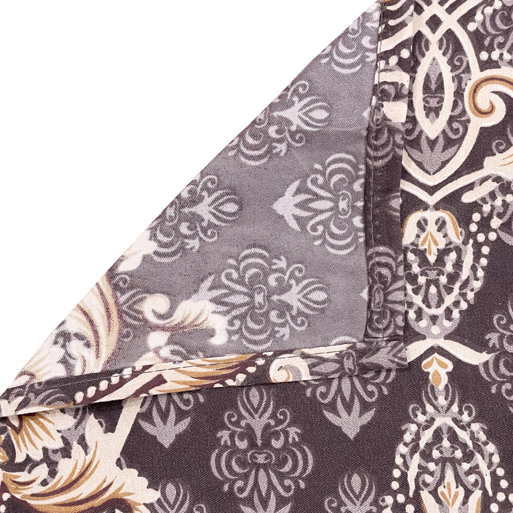 Blended Cotton Double Queen Bedsheet with Pillow cover - Brown Medallion Design