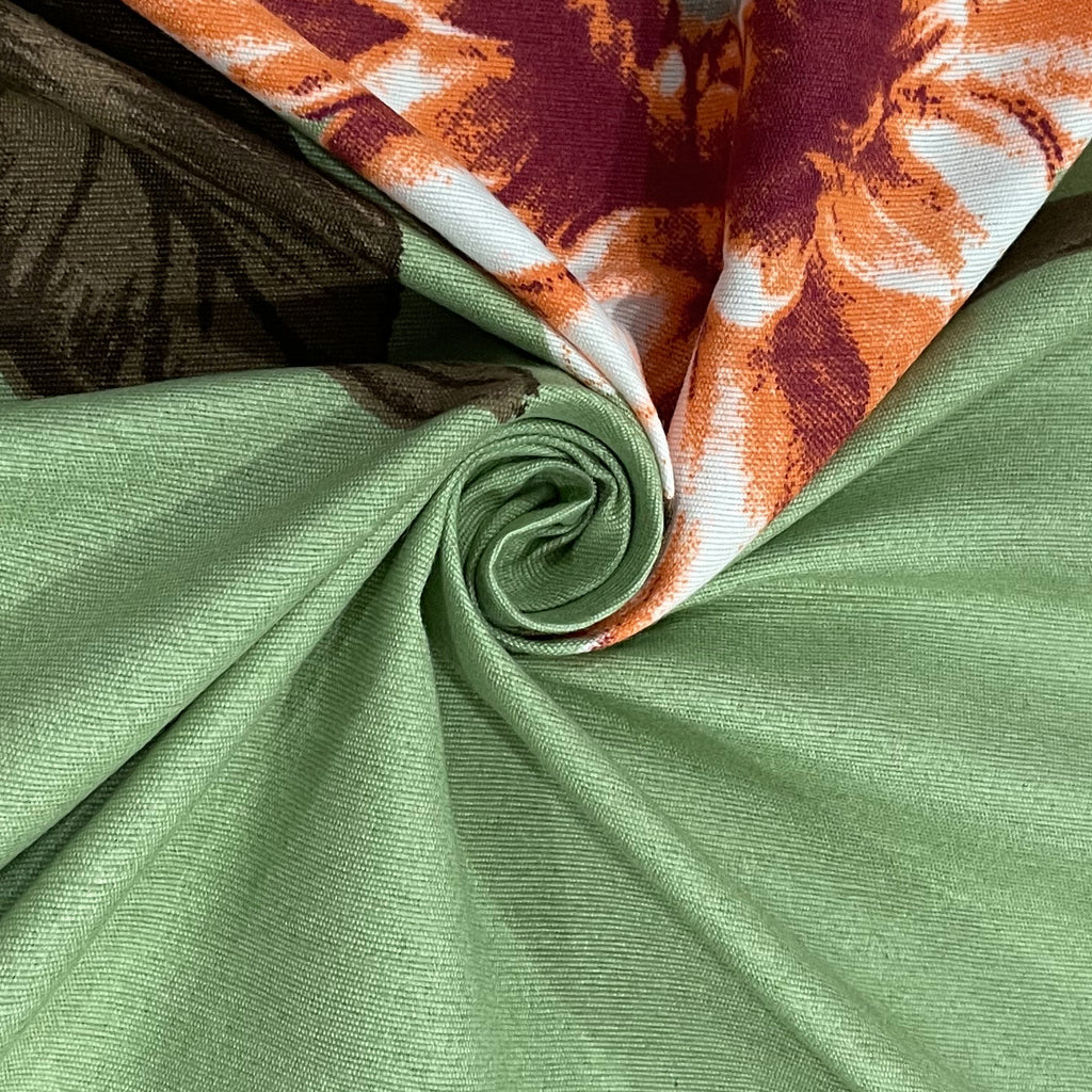 Blended Cotton Double Queen Bedsheet with Pillow cover - Floral Design, Green