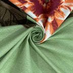 Blended Cotton Double Queen Bedsheet with Pillow cover - Floral Design, Green