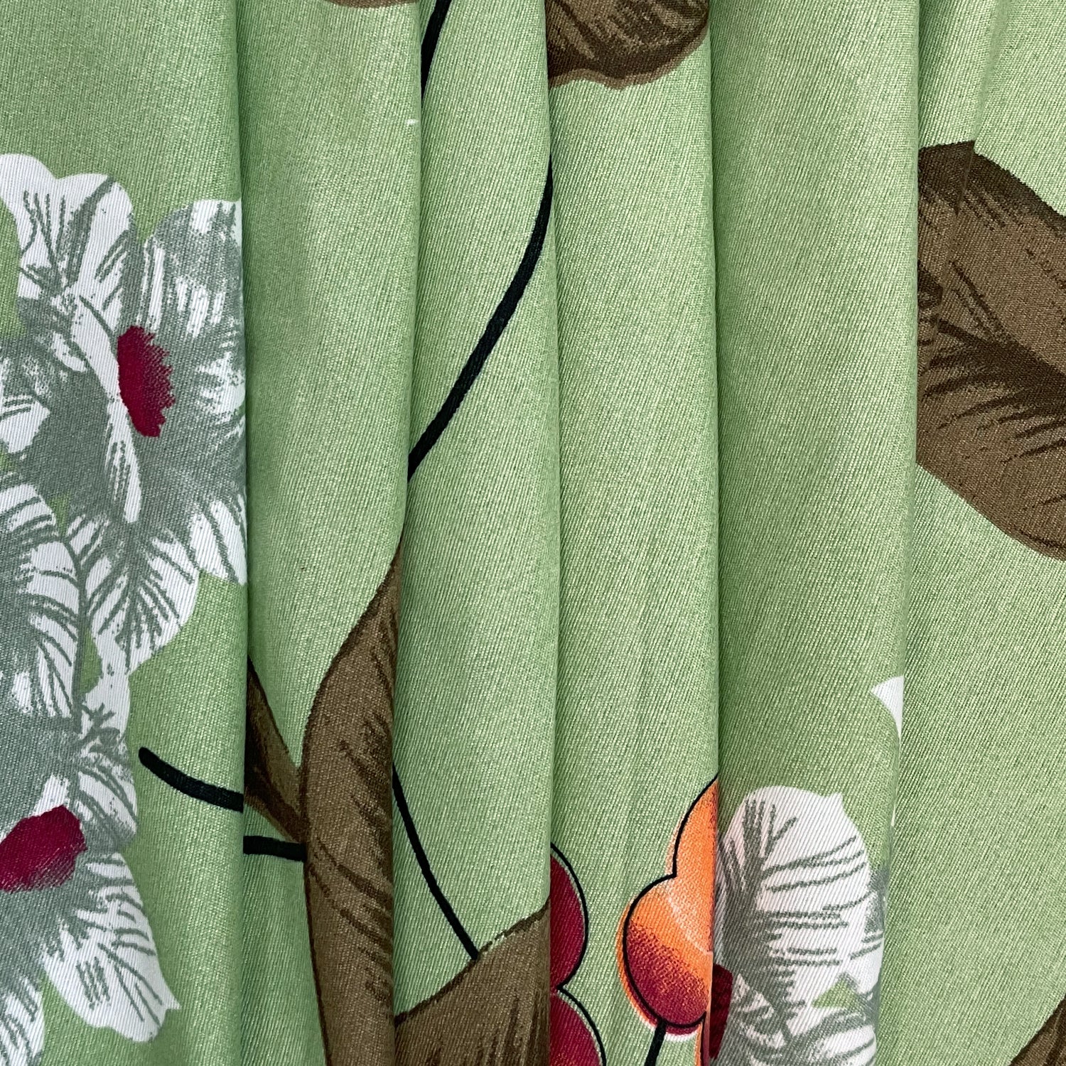 Blended Cotton Double Queen Bedsheet with Pillow cover - Floral Design, Green