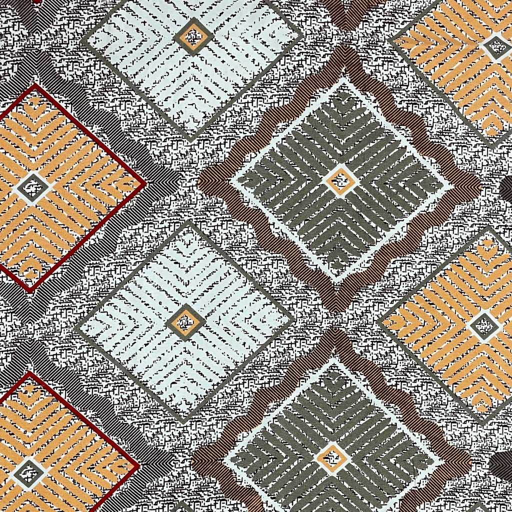 Tribal Mosaic Diamond Double Queen Bedsheet - Vibrant Multicolor Geometric Charm