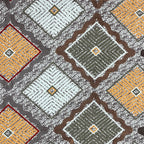 Tribal Mosaic Diamond Double Queen Bedsheet - Vibrant Multicolor Geometric Charm