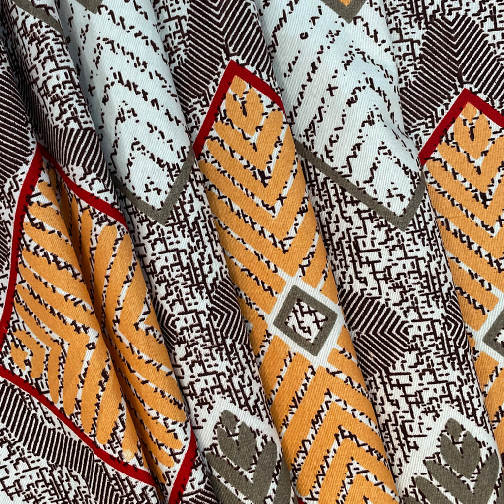 Tribal Mosaic Diamond Double Queen Bedsheet - Vibrant Multicolor Geometric Charm