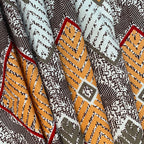 Tribal Mosaic Diamond Double Queen Bedsheet - Vibrant Multicolor Geometric Charm