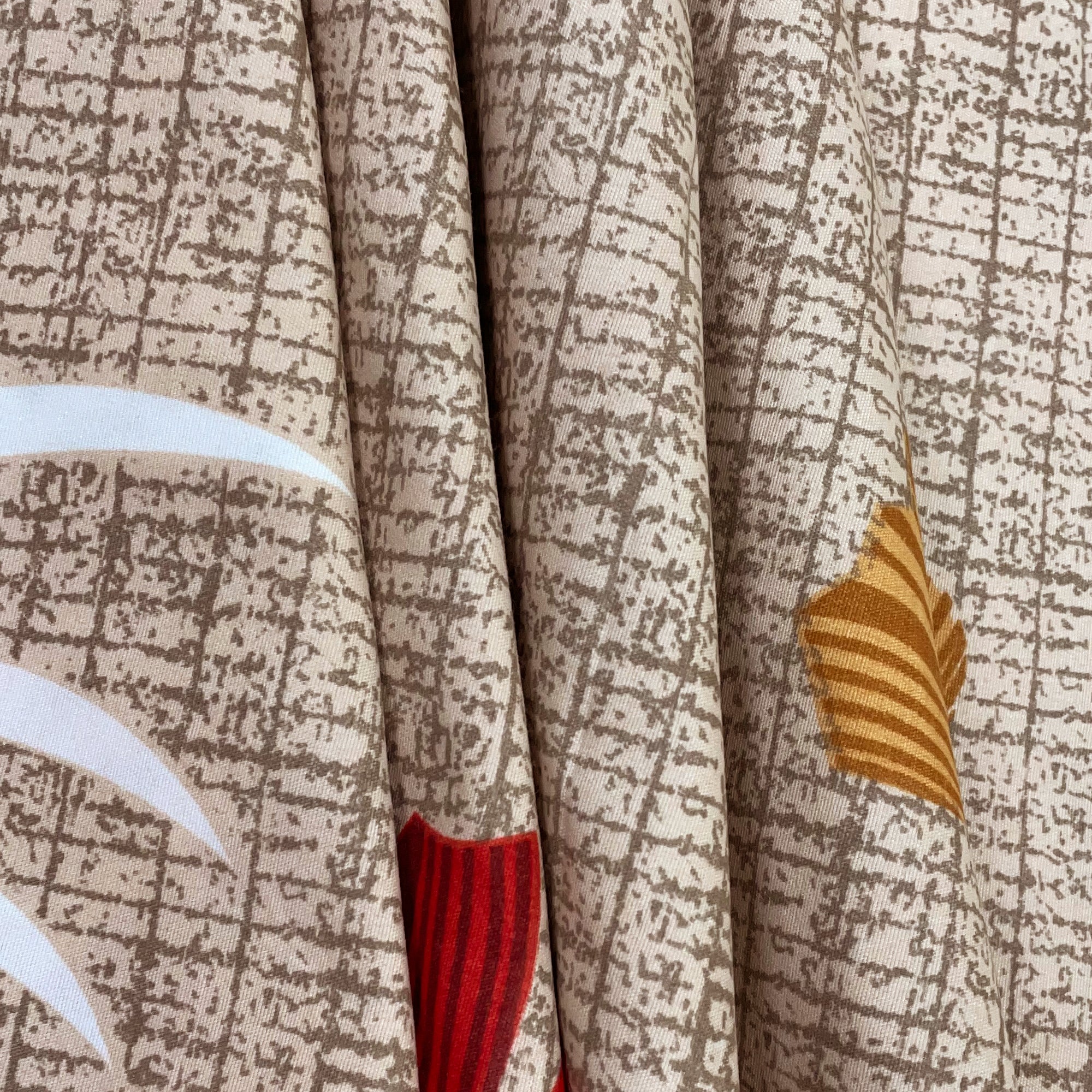 Autumn Breeze Elegance Double Queen Bedsheet - Warm Tones with Falling Leaf Motifs