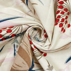 Elegant Meadow Bloom Double Queen Bedsheet - Soft Beige Base with Delicate Floral Vines