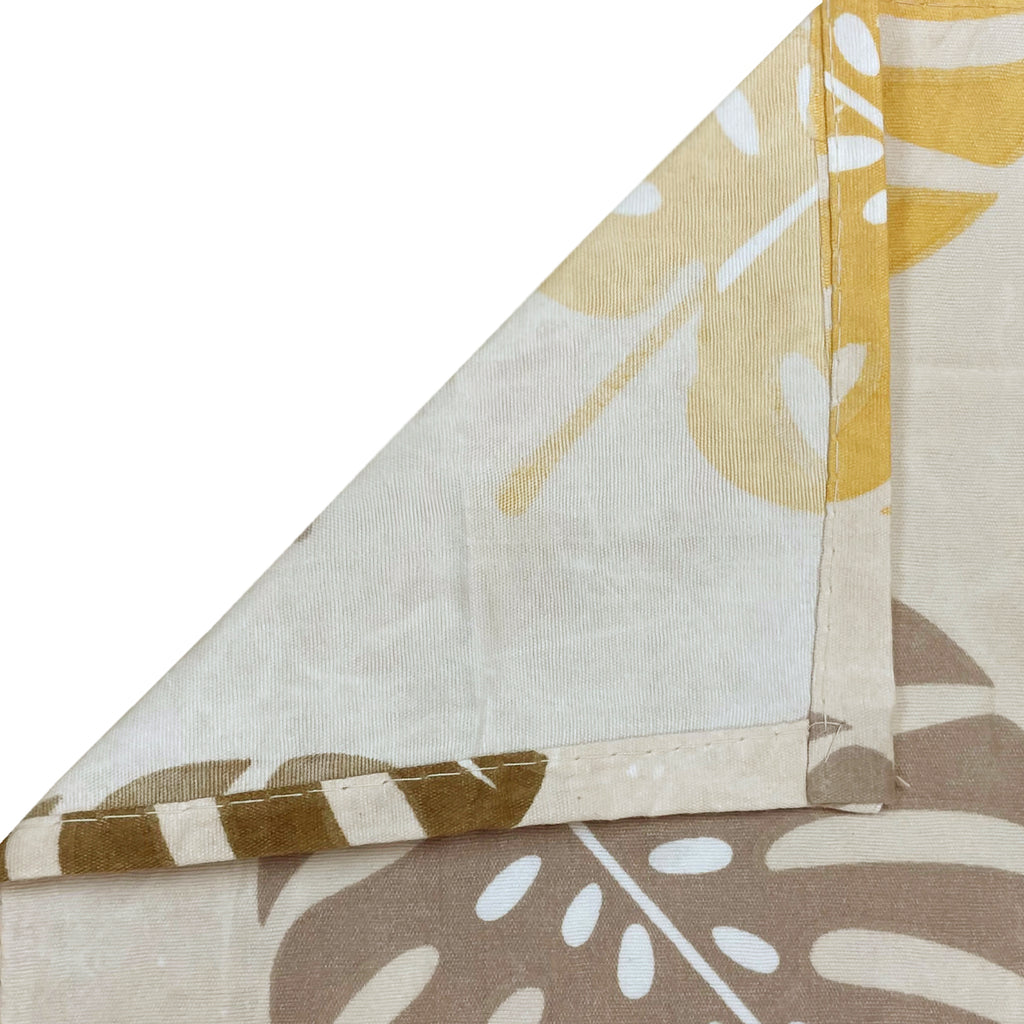 Warm Leaf Harmony Double Queen Bedsheet - Soft Comfort with Yellow & Brown Botanical Print