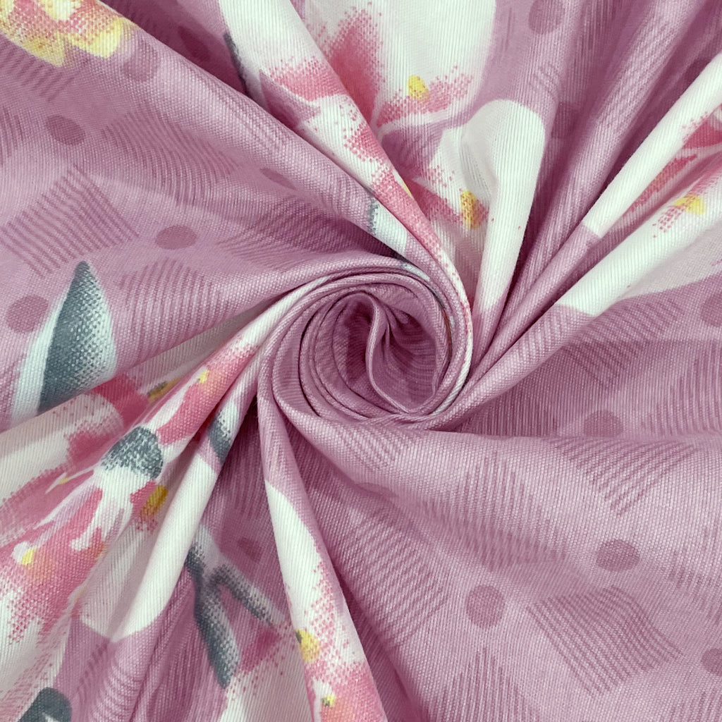 Pink Blossom Trails 140 TC Polyester Bedsheet Set with Pillow Cover