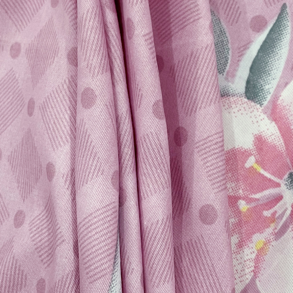 Pink Blossom Trails 140 TC Polyester Bedsheet Set with Pillow Cover