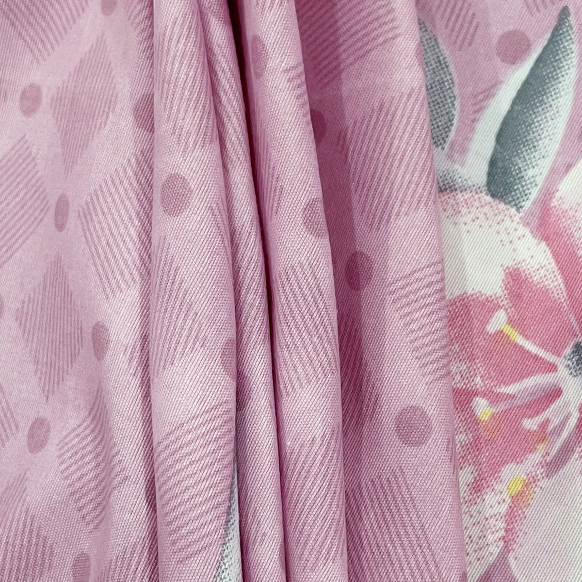 Pink Blossom Trails 140 TC Polyester Bedsheet Set with Pillow Cover
