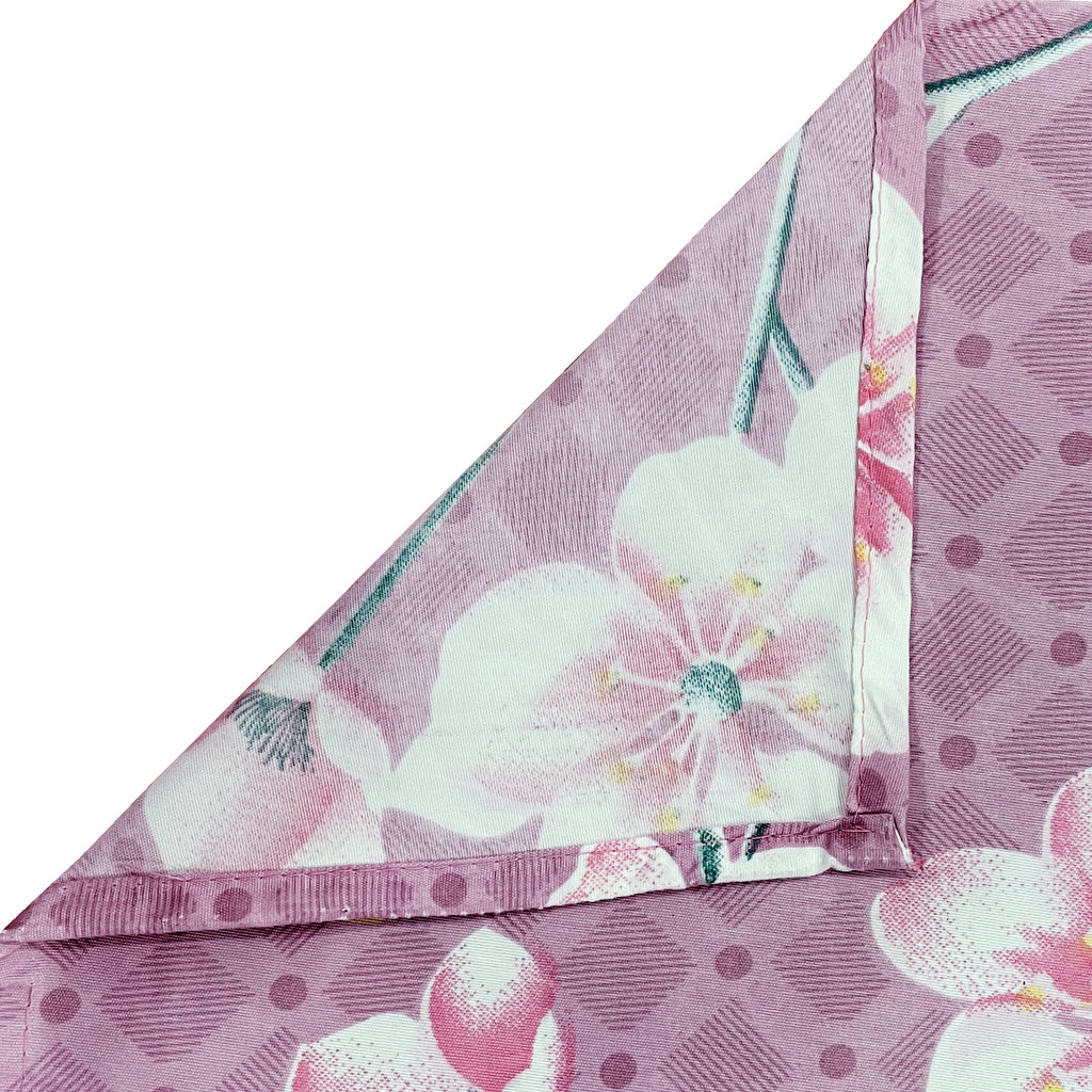 Pink Blossom Trails 140 TC Polyester Bedsheet Set with Pillow Cover