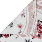 Bold Red & Blue Arch Floral Double Queen Bedsheet - Soft Cotton Feel, Vibrant Printed Design