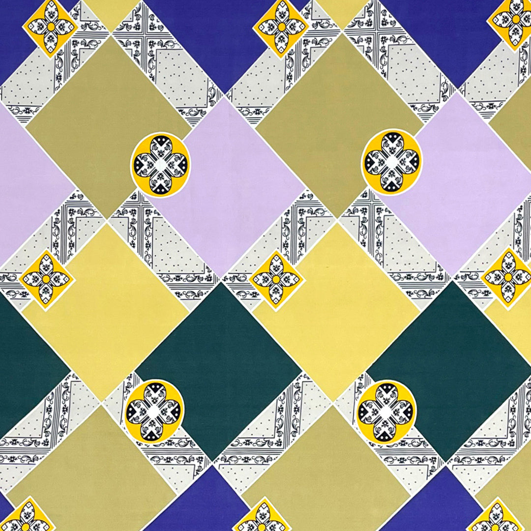 Mustard Yellow Geometric Printed Microfiber Double Queen Bedsheet with Pillow cover
