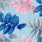 Aqua Botanical Leaf Dance 140 TC Polyester Bedsheet Set with Pillow Cover