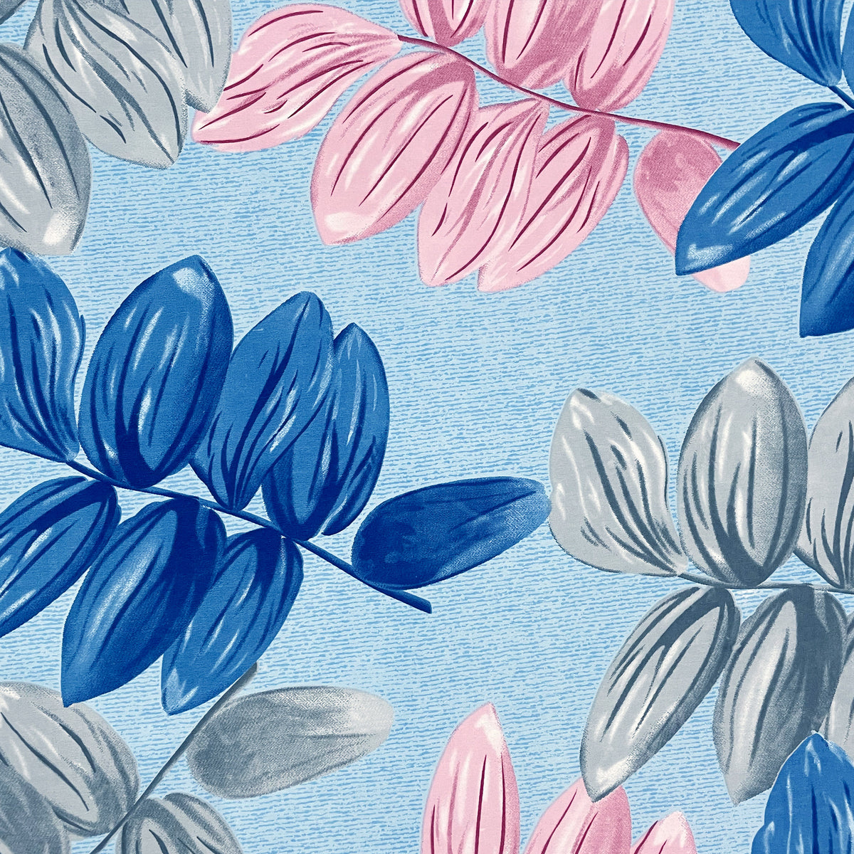 Aqua Botanical Leaf Dance 140 TC Polyester Bedsheet Set with Pillow Cover