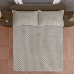 Brown Leaf Printed Microfiber Double Queen Bedsheet with Pillow cover