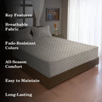 Brown Leaf Printed Microfiber Double Queen Bedsheet with Pillow cover