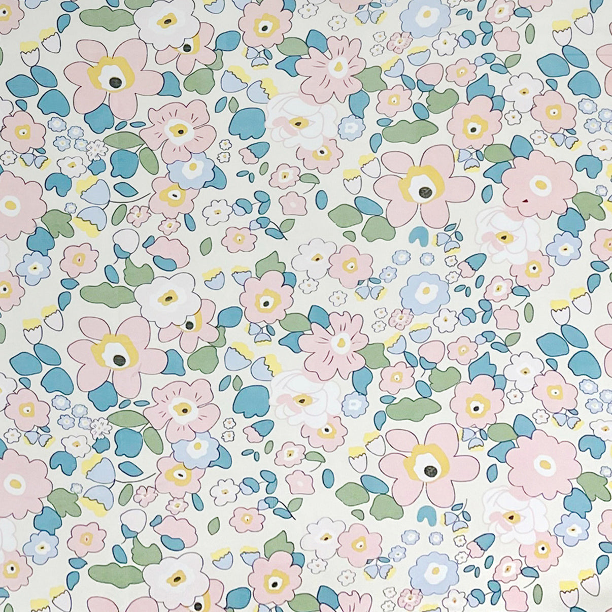 Pastel Pink Botanical Printed Microfiber Double Queen Bedsheet with Pillow cover