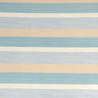 Sky Blue Striped Printed Microfiber Double Queen Bedsheet with Pillow cover